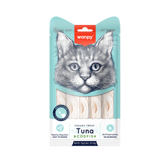 Wanpy Creamy Cat Treats with TUNA & COD FISH