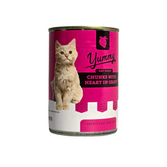 Yummy Cat Chunks With Heart In Gravy Wet Food 415G