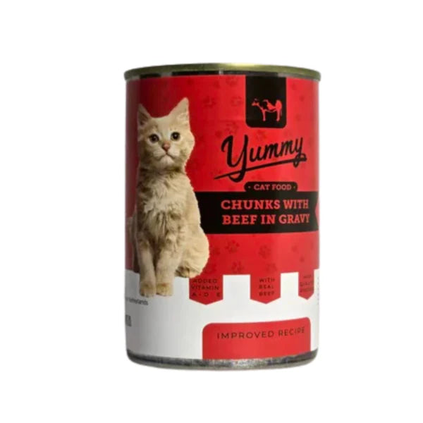 Yummy Cat Chunks With Beef In Gravy Wet Food 415G