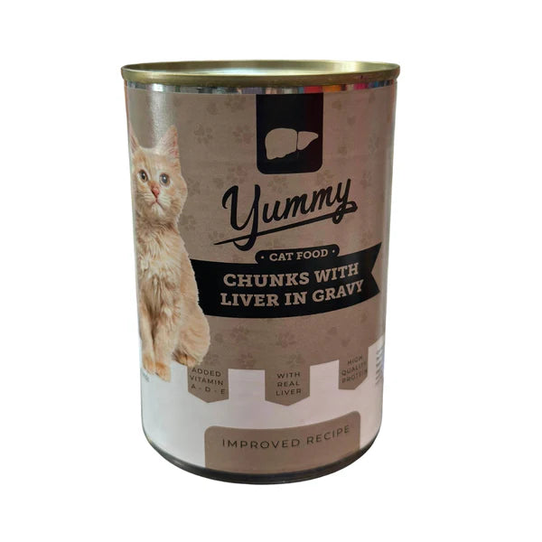 Yummy Cat Chunks With Liver In Gravy Wet Food 415G