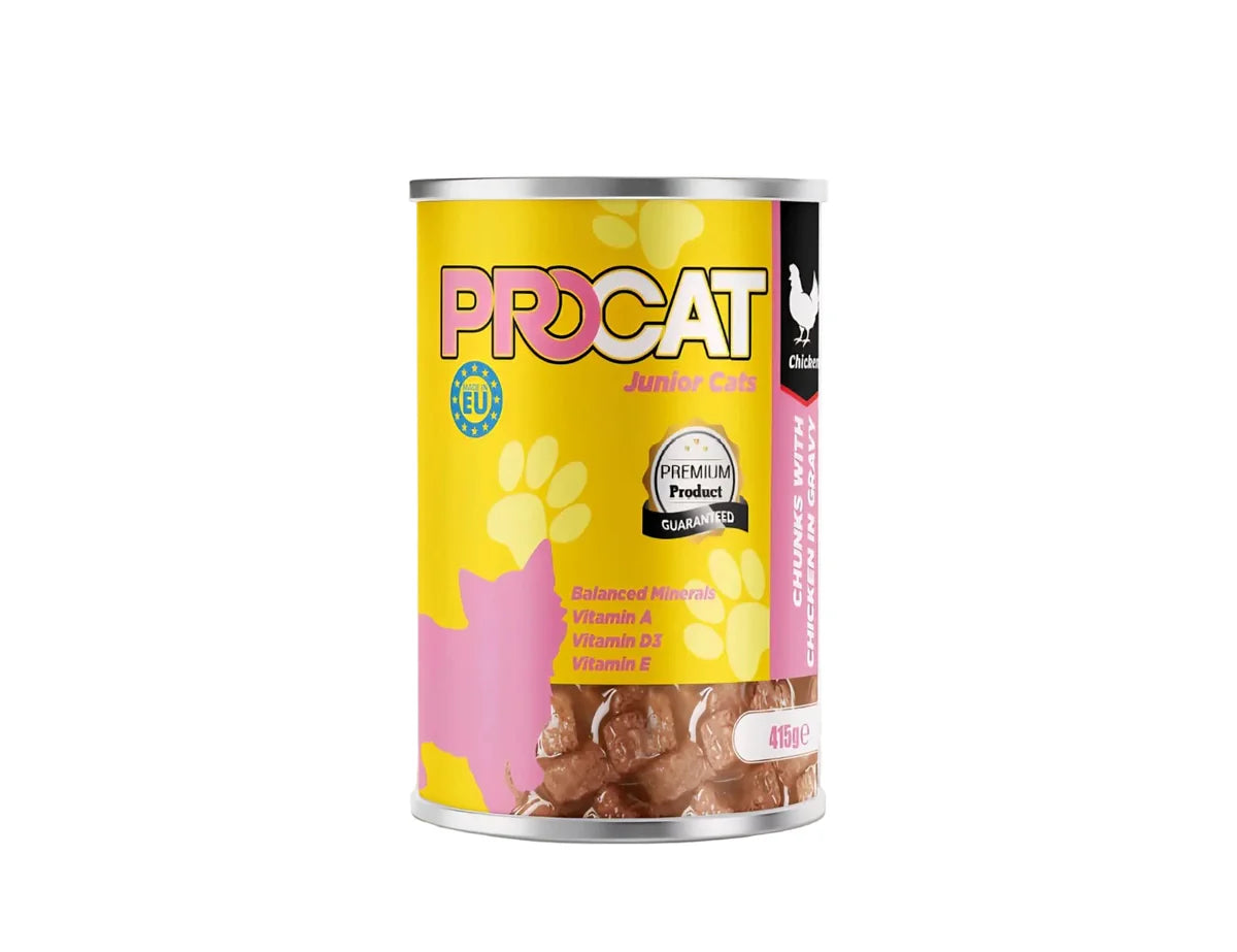 Pro Cat Wet Food For Kittens in Chunks in Gravy with Chicken 415G