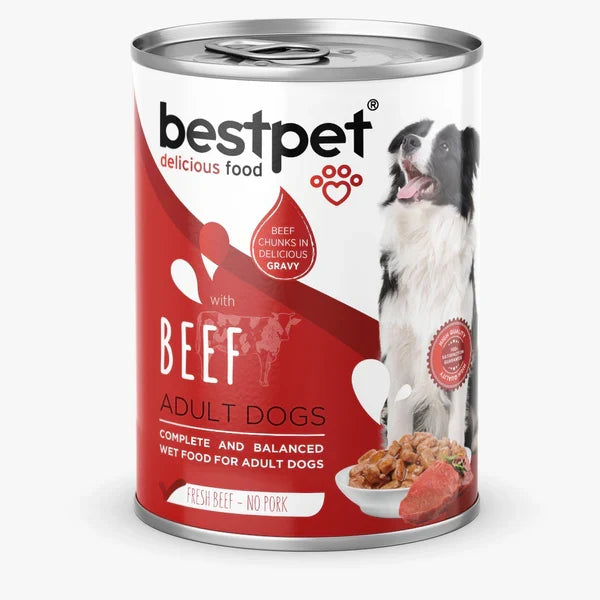 Bestpet Adult Dog with beef Wet Food Cans 400 gm